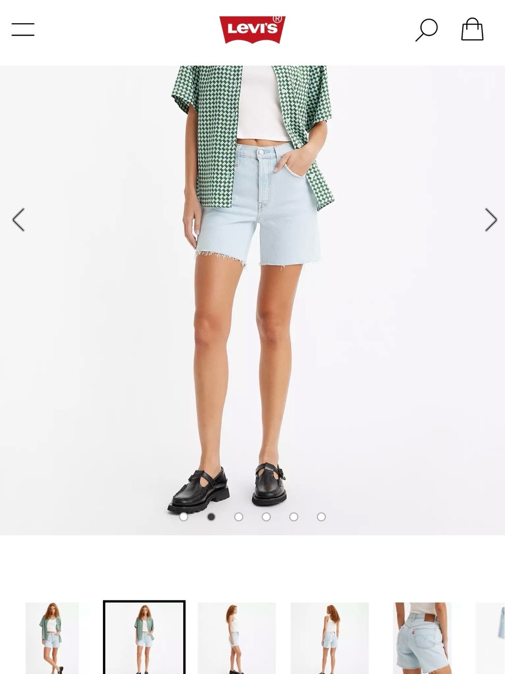 Levi's Women's Light Blue Frayed Hem Denim Shorts
